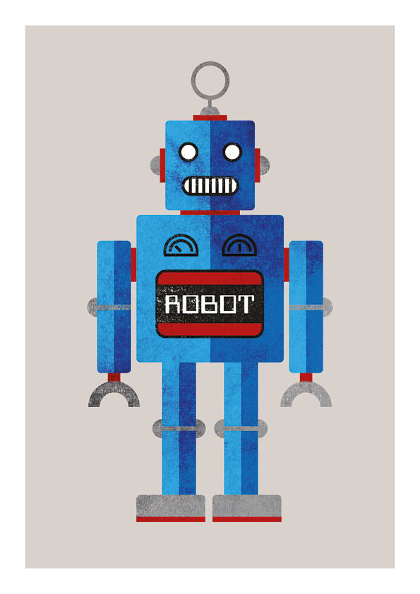 Retro Robot Blue