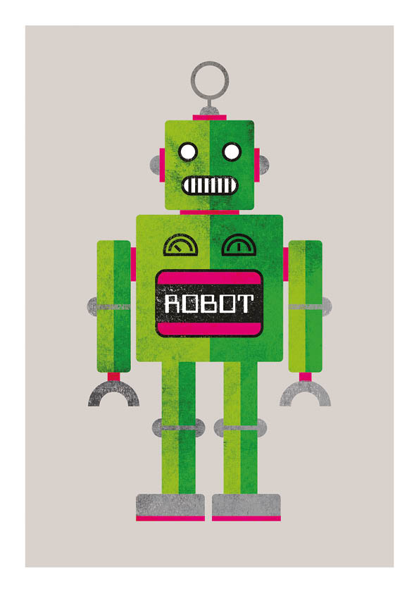 Retro Robot Green