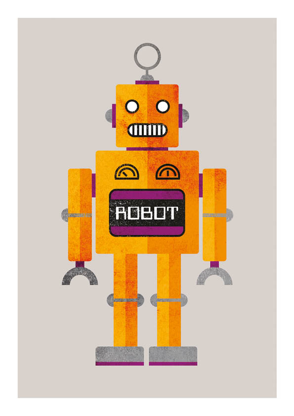 Retro Robot Orange