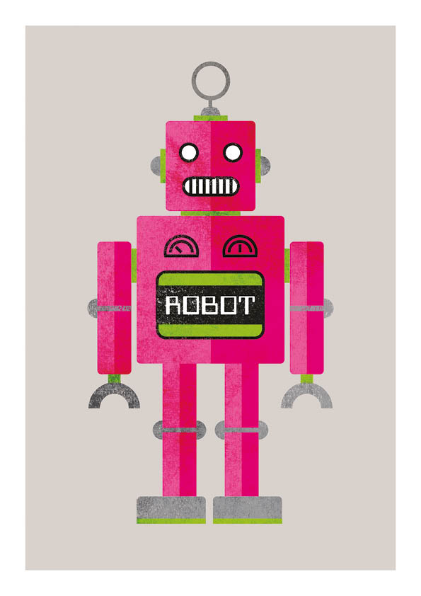 Retro Robot Pink