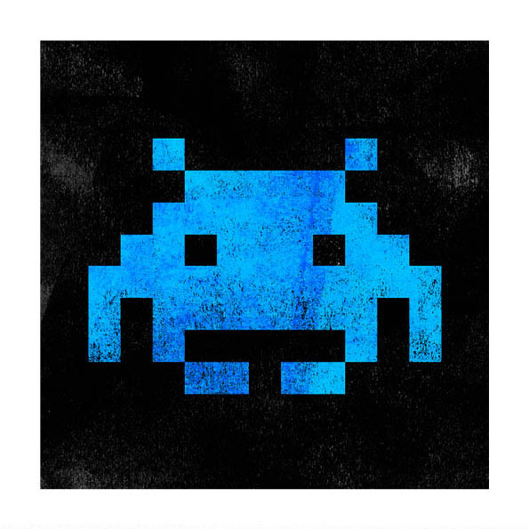 Space Invader Blue